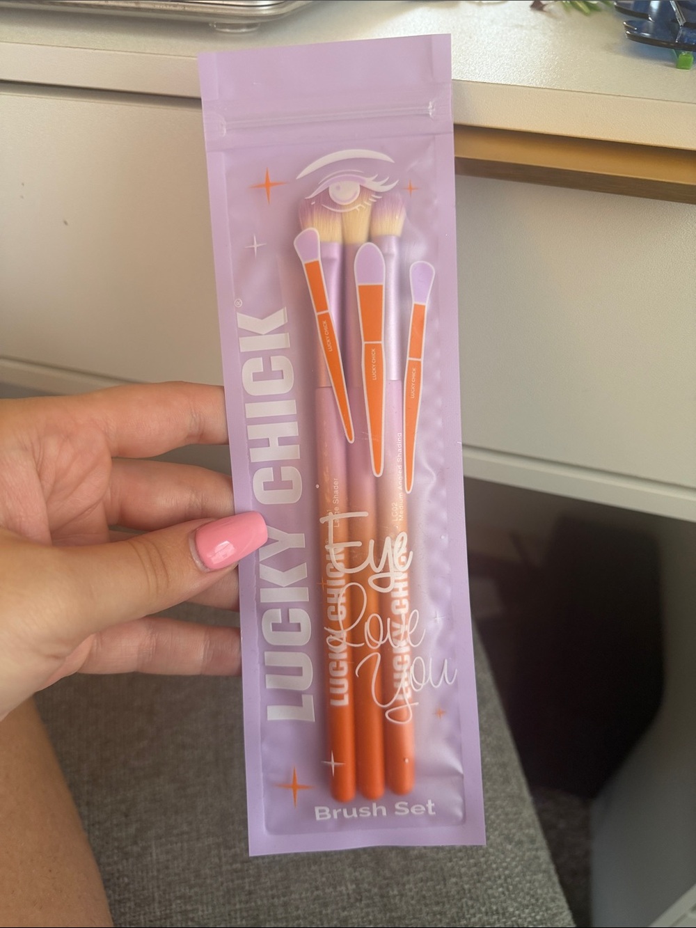 Lucky Chick Orange & Lavender Eye Brush Set